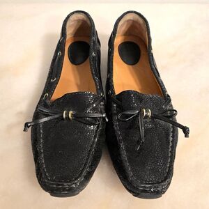 Clarks Artisan Dunbar Cruiser Black Suede Leather Driving Moc Loafer Women 8 M